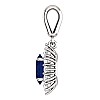 14k White Gold Entourage Pendant with Oval Sapphire and Colorless Diamonds pan055SfDi