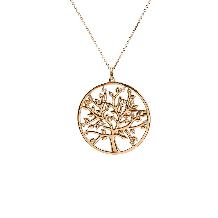 Golden Tree of Life Model Pendant with Diamonds pan074