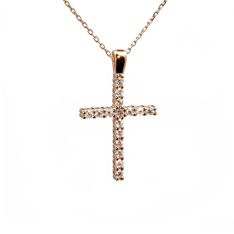 Unisex gold or platinum crucifix with diamonds pan1015