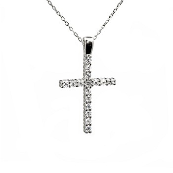 Unisex gold or platinum crucifix with diamonds pan1015