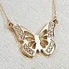 Gold Butterfly Pendant with Natural Diamonds pan1641