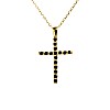 Gold crucifix with Black Diamonds pan1015