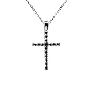 Gold crucifix with Black Diamonds pan1015