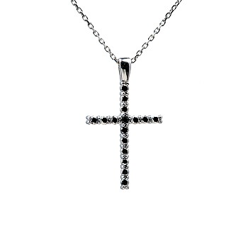 Gold crucifix with Black Diamonds pan1015