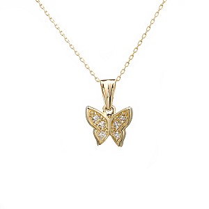 Butterfly pendant in Gold or Platinum with Diamonds pan1941