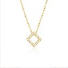 18k Gold Square Pendant with Diamonds pan1953