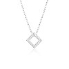 18k Gold Square Pendant with Diamonds pan1953