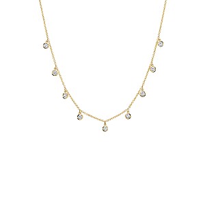 18k Gold Necklace with Diamonds Bezel col1977