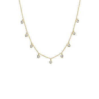 18k Gold Necklace with Diamonds Bezel col1977