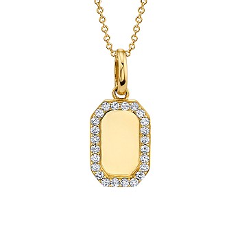 Plated gold or platinum pendant with diamonds until 1979