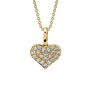 Gold or Platinum Heart Pendant with Diamonds pre-1980