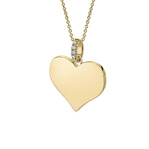 Gold or Platinum Heart Pendant with Diamonds until 1981