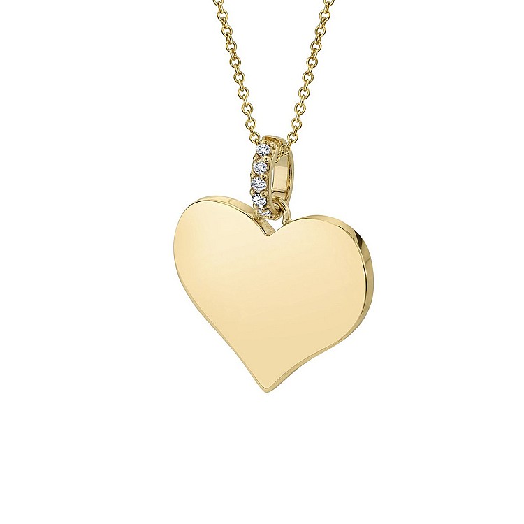 Gold or Platinum Heart Pendant with Diamonds until 1981