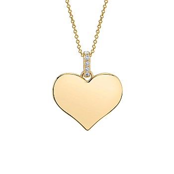 Gold or Platinum Heart Pendant with Diamonds until 1981