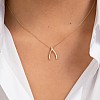 Wishbone Pendant in Gold or Platinum with Diamonds pre1984