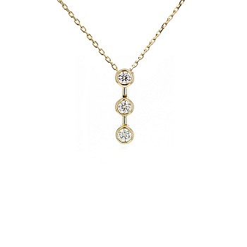 Three Stones pendant in Gold with Diamonds pan1997