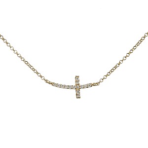 Gold Cross Pendant with Diamonds pan1998