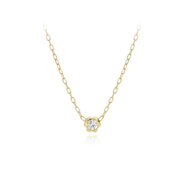 18k Gold Flower Chocker with Natural Diamond pan2052