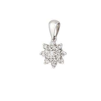 Gold flower pendant with colorless Diamonds pan2373