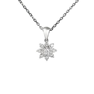 Gold flower pendant with colorless Diamonds pan2373