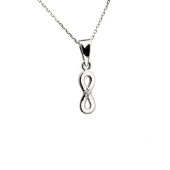 Infinity Pendant in Gold or Platinum with Diamond pan2608