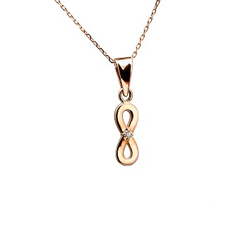 Infinity Pendant in Gold or Platinum with Diamond pan2608