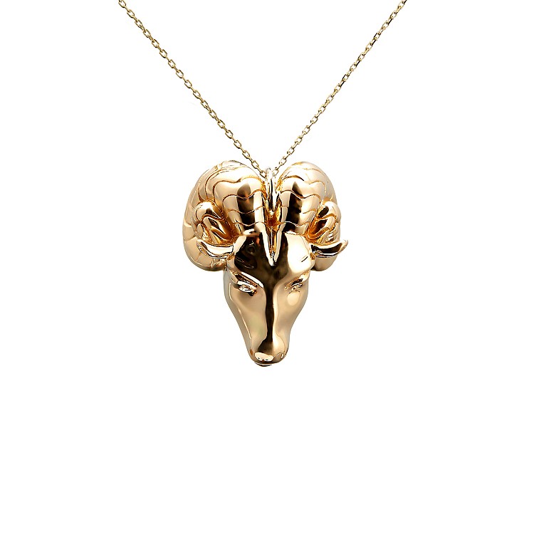 Gold Aries zodiac pendant pan2668