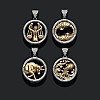 Gold or Platinum Zodiac Mens Pendant with Diamonds pan2955