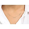 18k Gold Necklace with Round Diamonds col3126