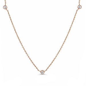 Gold Bezel Diamond Necklace col3134