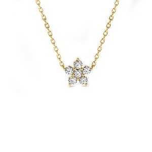 Gold Flower Pendant with Diamonds pan3143