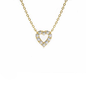Gold Heart Pendant with Diamonds pan3146