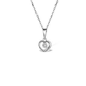 Gold or Platinum Heart Pendant with Diamond pan3229