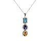 Gold Fashion Pendant with Colored Stones, Topaz Amethyst Citrine and Diamonds pan3899TpAmCiDi