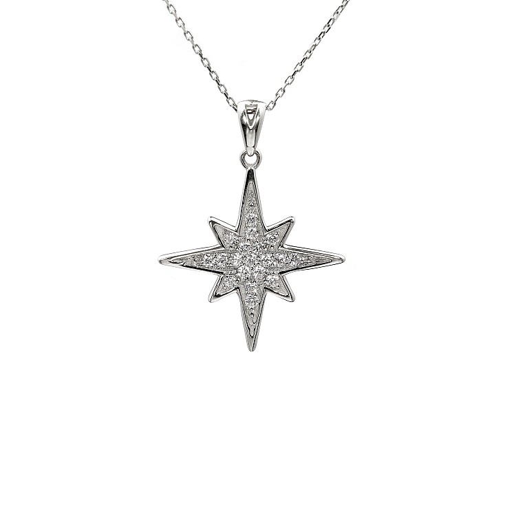 North Star Pendant in Gold with Diamonds pan521