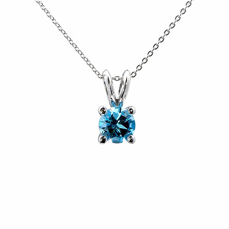 Solitaire Gold Pendant with Swiss Blue Topaz pan525tp