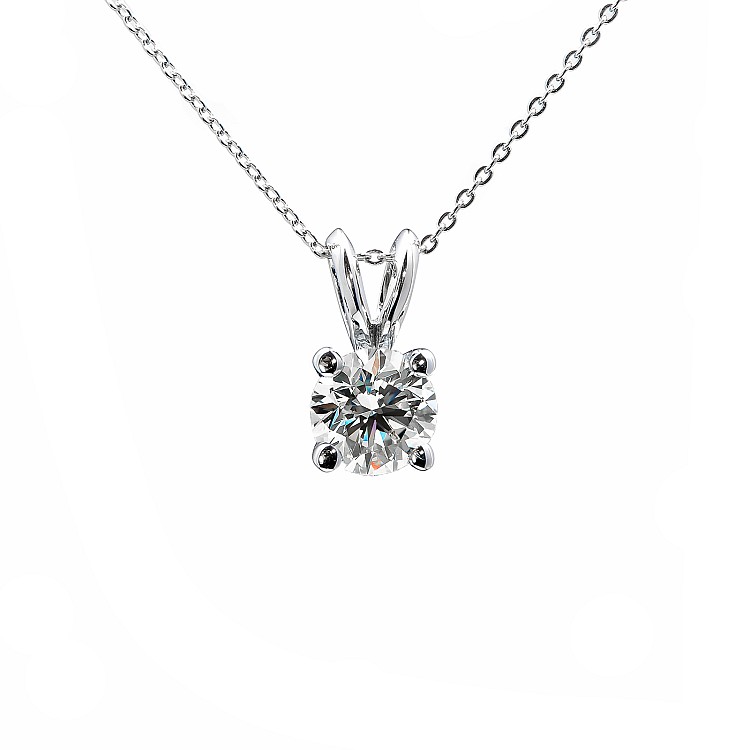 Solitaire Pendant in Gold with Colorless Diamond pan525