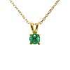 Gold Solitaire Pendant with Round Emerald pan525sm