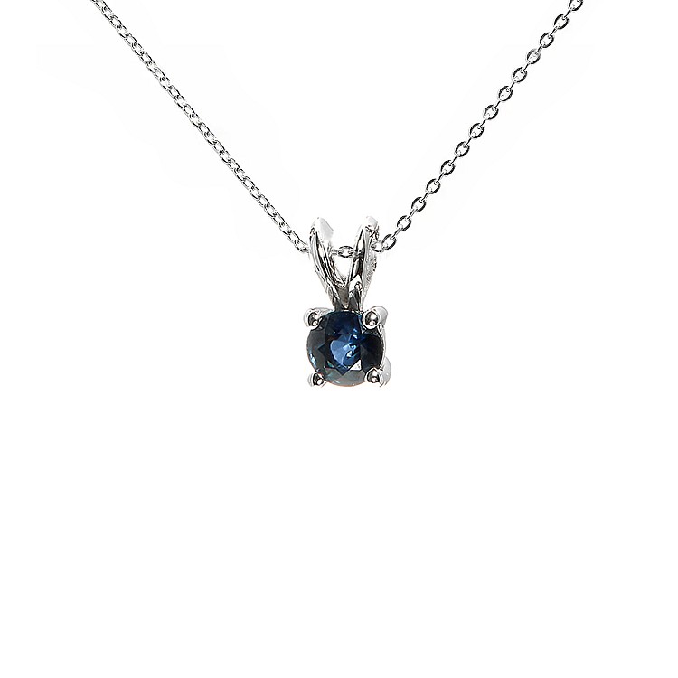 Solitaire Gold Pendant with Round Sapphire pan525sf