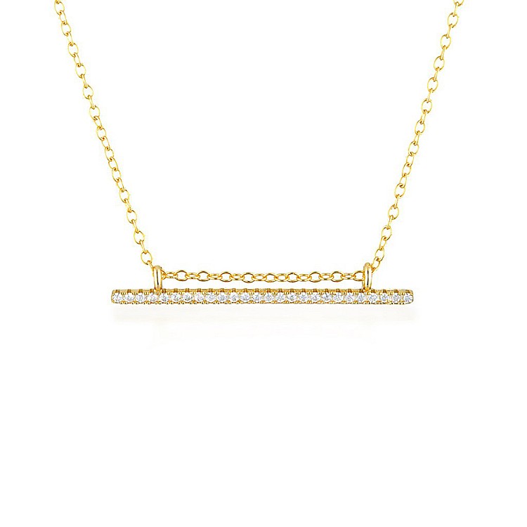 Gold Furniture Bar Pendant with Natural Diamonds pan559