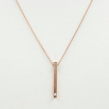 Gold or Platinum Bar Pendant with Diamond pan561