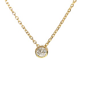 Halskette aus 14-karätigem Gelbgold mit natürlichem Diamant 0,15 ct pan563