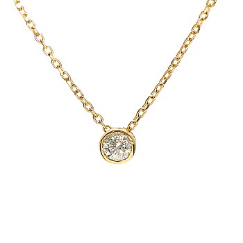 14k Yellow Gold Chocker with Natural Diamond 0.15ct pan563