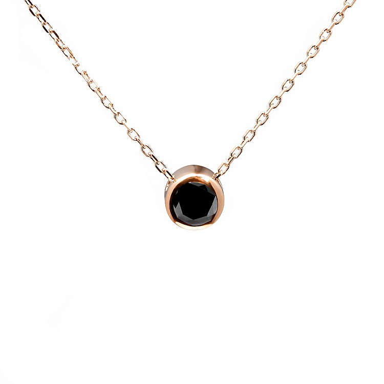 18k Gold Choker with Black Diamond pan563dn