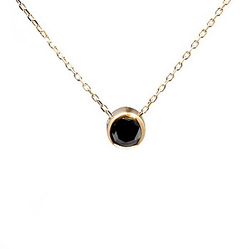 18k Gold Choker with Black Diamond pan563dn