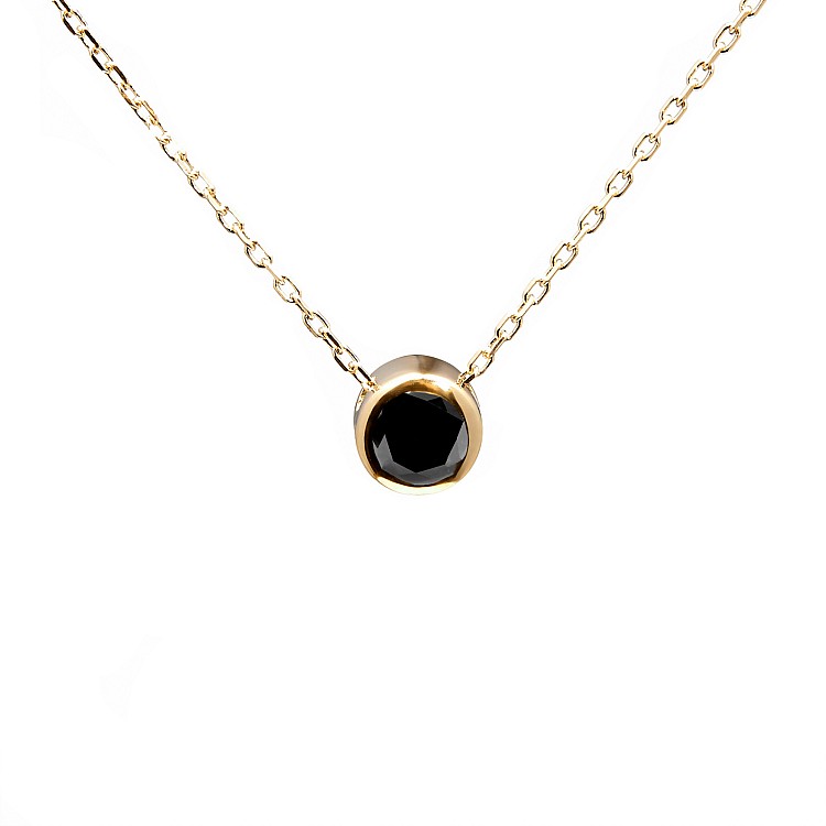 18k Gold Choker with Black Diamond pan563dn