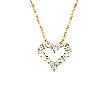 Gold Heart Pendant with Diamonds pan651759