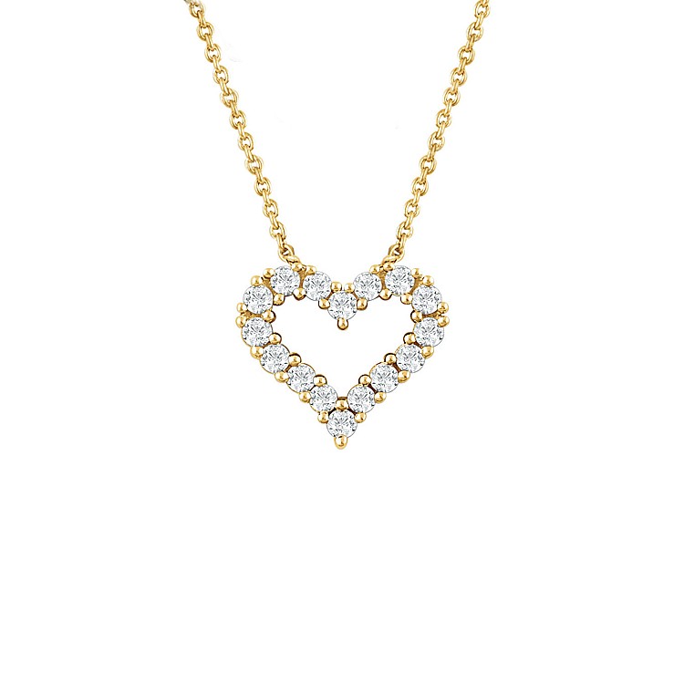 Gold Heart Pendant with Diamonds pan651759