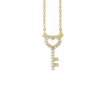 Gold Key Pendant with Diamonds pan67746