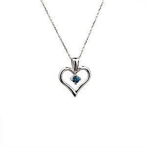 Heart pendant pan867db in Gold or Platinum with Blue Diamond